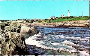 Two Lights Cape Elizabeth Maine Lighthouse Vintage Postcard Standard View Card 