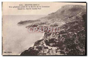 Old Postcard Monte Carlo Vue Generale taking the Route de la Corniche