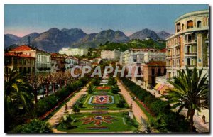 Menton Old Postcard The public garden