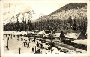 Snoqualmie Pass WA Skiing Ski Resort Ellis Real Photo Postcard