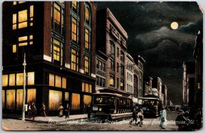 Reconstructed Baltimore Street After The Great Fire Baltimore Maryland Postcard