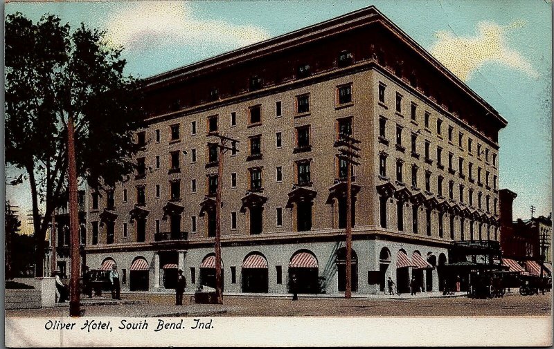 c1900 SOUTH BEND INDIANA OLIVER HOTEL DEMOLISHED IN 1967 POSTCARD 25-266