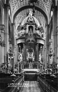 Catedral ALtar Mayor~Main Altar @ Cathedral in Puebla Mexico~1940s RPPC-Postcard