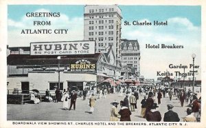 Atlantic City New Jersey Hubin's Postcard Store Boardwalk Postcard AA13381