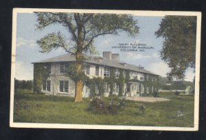 COLUMBIA MISSOURI UNIVERSITY OF MISSOURI GIGERS DAIRY BUILDING VINTAGE POSTCARD