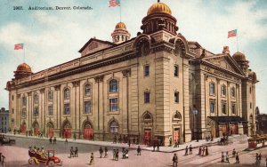 Vintage Postcard Auditorium Structure Building Historic Landmark Denver Colorado