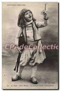 Postcard Ancient Costumes Britons pipe smoke the first contentment