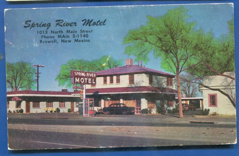 Roswell New Mexico nm Spring River Motel chrome postcard 