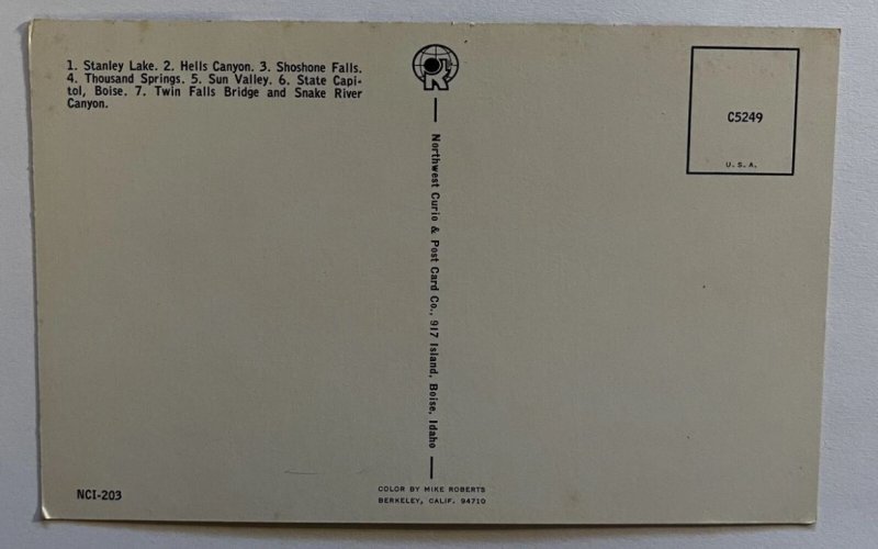 Vintage Postcard Idaho Map Greetings Multiview K2