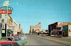 Postcard Street Scene Looking North in Abilene, Texas