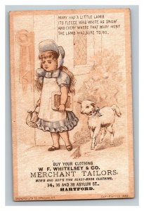 Vintage 1880's Victorian Trade Card W.F. Whitelsey & Co. Tailors Hartford CT