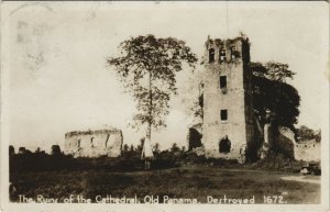 PC CPA PANAMA, RUINS OF THE CATHEDRAL, Vintage REAL PHOTO Postcard (b26217)
