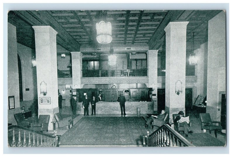 Vintage Hotel Roosevelt Inside Lobby View Jacksonville Flordia Original P26E