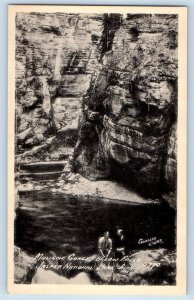 Jasper National Park Alta Canada Postcard Maligne Gorge Below Falls c1930's