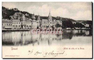 Old Postcard Belgium Dinant City Hall and the Post Office