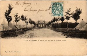 CPA Militaire Camp de SISSONNE - Tentes des officiers (92179)