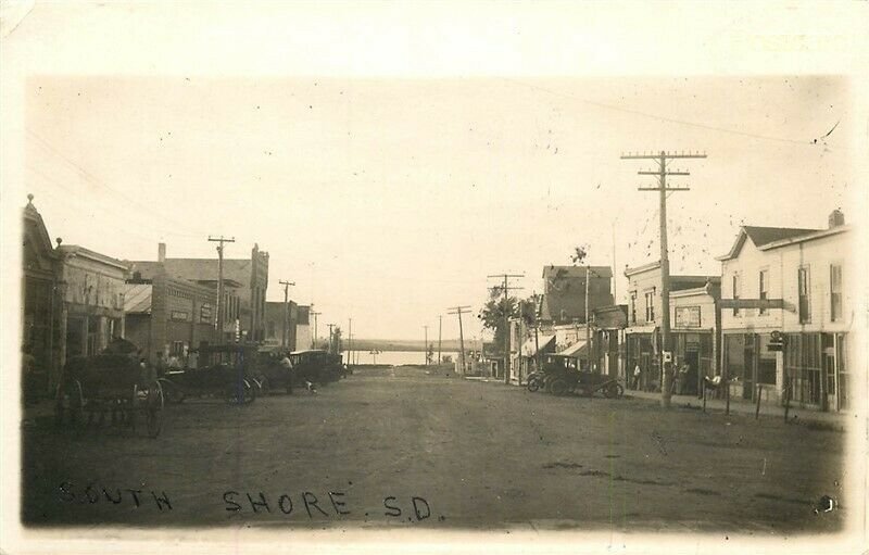 SD, South Shore, South Dakota, Street Scene, RPPC United States
