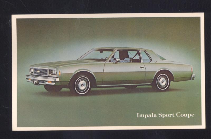 1976 CHEVROLET IMPALA SPORT COUPE VINTAGE CAR DEALER ADVERTISING POSTCARD