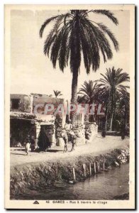 Old Postcard Tunisia Gabes Street through the village