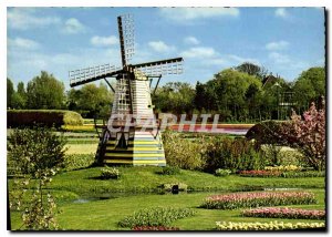 Modern Postcard Holland Windmill Bloemenland Moienland