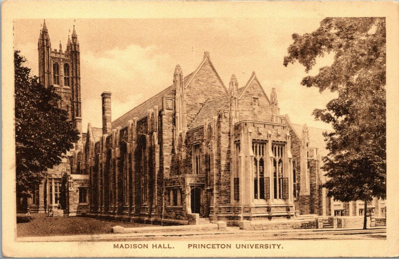 Vtg 1910s Madison Hall Princeton University New Jersey NJ Postcard