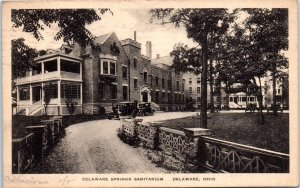 1920s Delaware Springs Sanitarium Delaware Ohio Postcard
