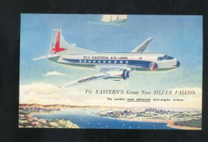 FLY EASTERN AIRLINES SILVER FALCON AVIATION VINTAGE ADVERTISING POSTCARD