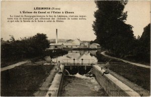 CPA LEZINNES - L'Ecluse du Canal et l'Usine a CHAUX (989070)