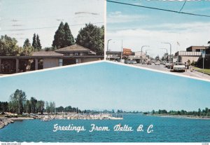 DELTA, British Columbia, Canada, PU-1984; 3-Views, Greetings, Pioneer Library...