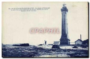 Old Postcard lighthouse & # 39Eckmuhl St Guenole Lighthouse Electric
