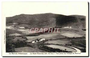 Old Postcard The Morvan picturesque Mont Beuvray Vue Prize Du Village Petiton