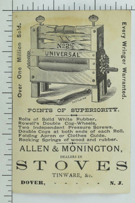 1880's-90's Universal Wringer Allen & Monington Stoves Beach Scene Boy Girl P92