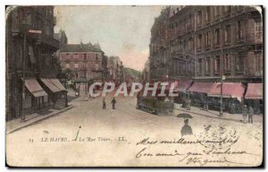 Old Postcard Le Havre La Rue Thiers Tramway