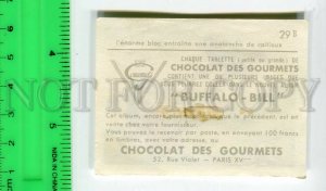 428161 FRANCE BUFFALO BILL WILD WEST ADVERTISING chocolate des Gourmets card