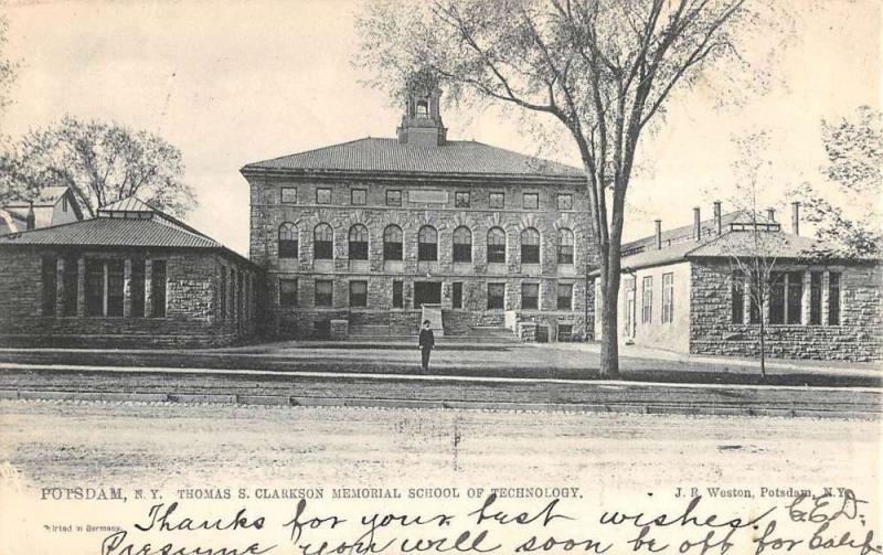 Potsdam New York Clarkson Memorial School Antique Postcard K84715