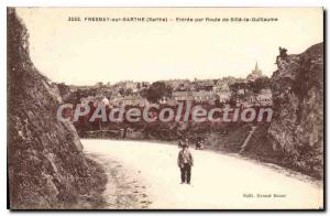 Postcard Old Fresnay-sur-Sarthe Entree By Road From Sille Le Guillaume