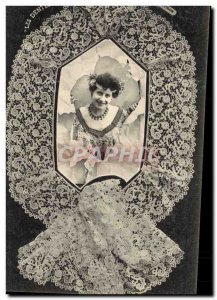 Old Postcard Folklore Lace Dentelliere Ireland