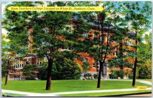 VINTAGE POSTCARD STATE TEACHERS COLLEGE ON WHITE STREET DANBURY CONN (1950s)