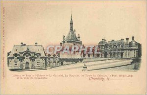 Old Postcard Chantilly Chateau Facade Entrance of the Chatelet (map 1900)