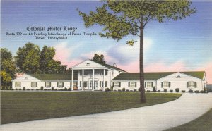 Denver Pennsylvania 1950s Postcard Colonial Motor Lodge