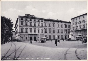 Bus at Lucca Hotel Royal Piazza Real Photo Italian Postcard