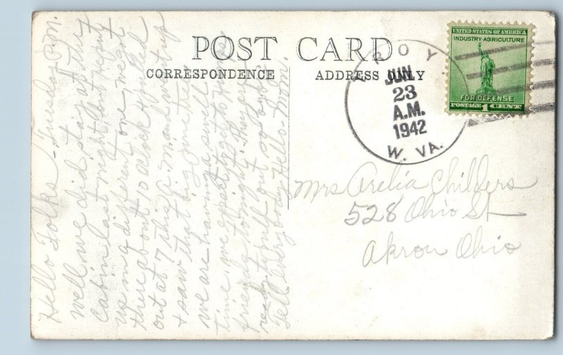 1942 Logans Speech Roy West Virginia WV RPPC Photo Posted Vintage Postcard