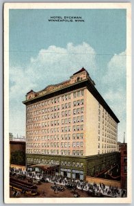 Vtg Minneapolis Minnesota MN Hotel Dyckman Street View Trolley 1910s Postcard