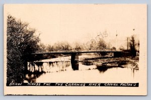 J87/ Canal Fulton Ohio RPPC Postcard c1910 Bridge Tuscarawas River  771