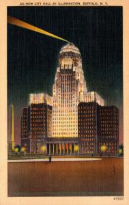 New York Buffalo New City Hall By Illumination 1949