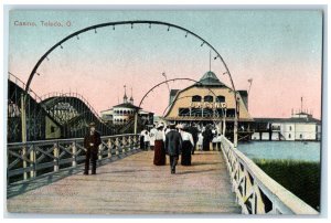 People Entering Scene At Casino Bridge Toledo Ohio OH Vintage Unposted  Postcard