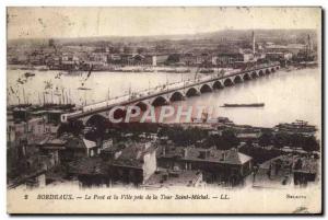 Old Postcard Bordeaux Bridge And The City Taken From Michael's Tower