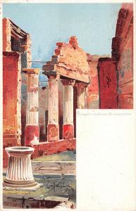 US2572 Italy Pompei Interno Casa  litho pompei artist signed