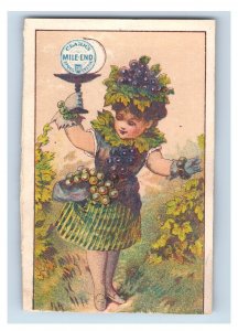 1880s Clark's Mile-end Spool Cotton Scrap Calendars Grapes Girl Lot Of 2 F131