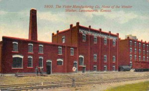 Victor Manufacturing Factory Wonder Washer Leavenworth Kansas 1914 postcard